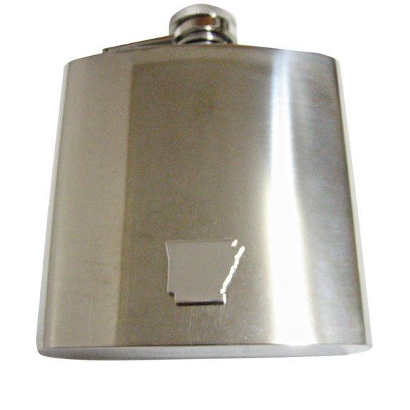Arkansas State Map Shape 6oz Flask - Picture 1 of 1